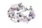 Preview: Design Edelstein Armband Achat Nephrit Rosenquarz Bergkristall Angelit Perlen mehrfarbig, 20 cm, Stahl-Verschluss